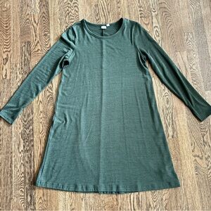 Gap Lightweight Long Sleeve Sweater Dress, Forest Green